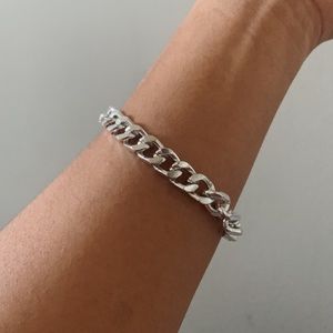 new silver thick cuban bracelet